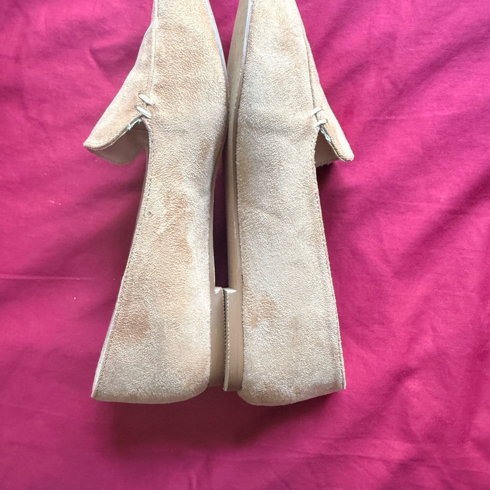 Women's Beige Suede Loafers - Picture 4 of 6